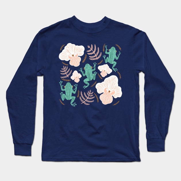 Tree Frog Floral Long Sleeve T-Shirt by Carabara Designs